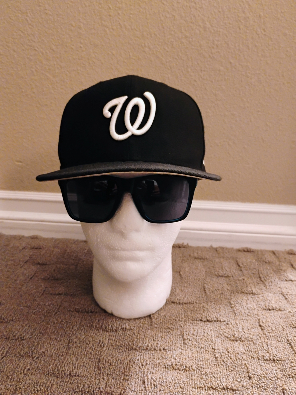 Washington Nationals Black 59 Fifty Fitted Baseball Hat Size 7 1/4"